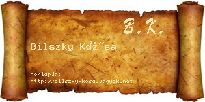 Bilszky Kósa névjegykártya